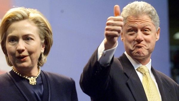 Bill Clinton and Hillary Rodham Clinton in January 1999.