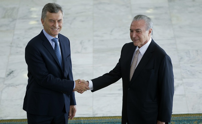 Argentina's President Mauricio Macri and Brazil's President Michel Temer have both denied accusations of corruption.