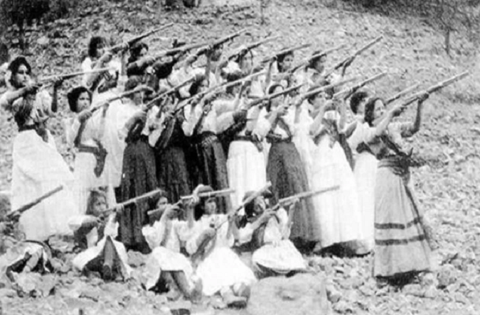 Mexico's Petra Herrera, disguised as a man, led an army of 400 female soldiers or 'Soldaderas' during the Mexican Revolution.
