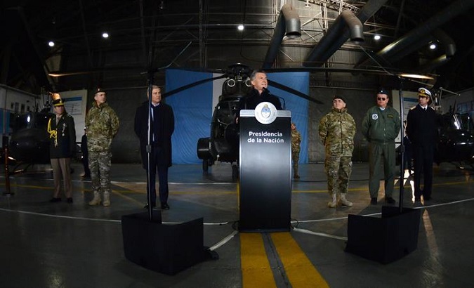 President Macri announced reforms to the armed forces Monday.