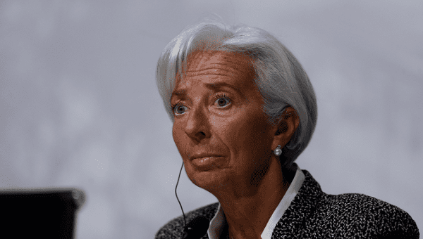 IMF chief Christine Lagarde. The drop in economic activity sheds doubt on the IMF projection of 0.4 percent growth.