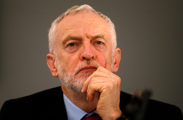 The leader of Britain's Labour Party Jeremy Corbyn attends a housing policy event in London in April.