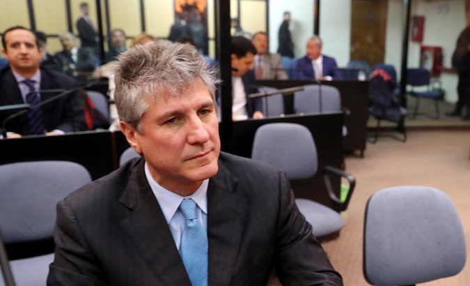 Former Argentine Vice President Amado Boudou attends the sentence hearing on his trial for corruption charges in Buenos Aires, Argentina, Aug. 7, 2018.