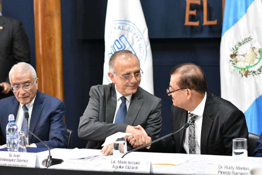 Mario Aguilar, president of Guatemala’s electoral body, and Ivan Velasquez, head of the CICIG signed the agreement.