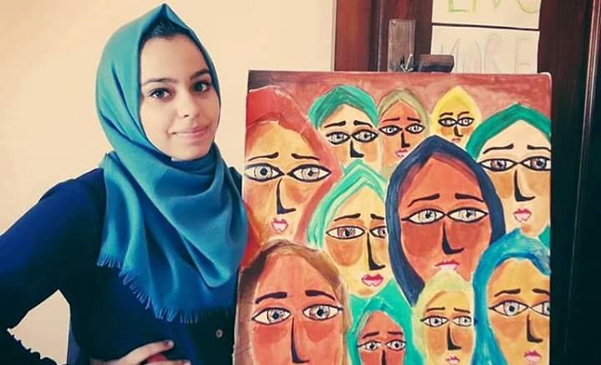 Palestinian teenage artist is denied to go to Europe to present her work.