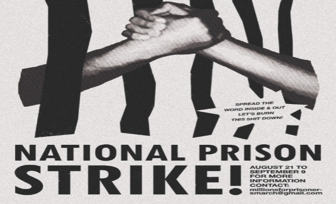 Poster for the national prison strike in the United States.