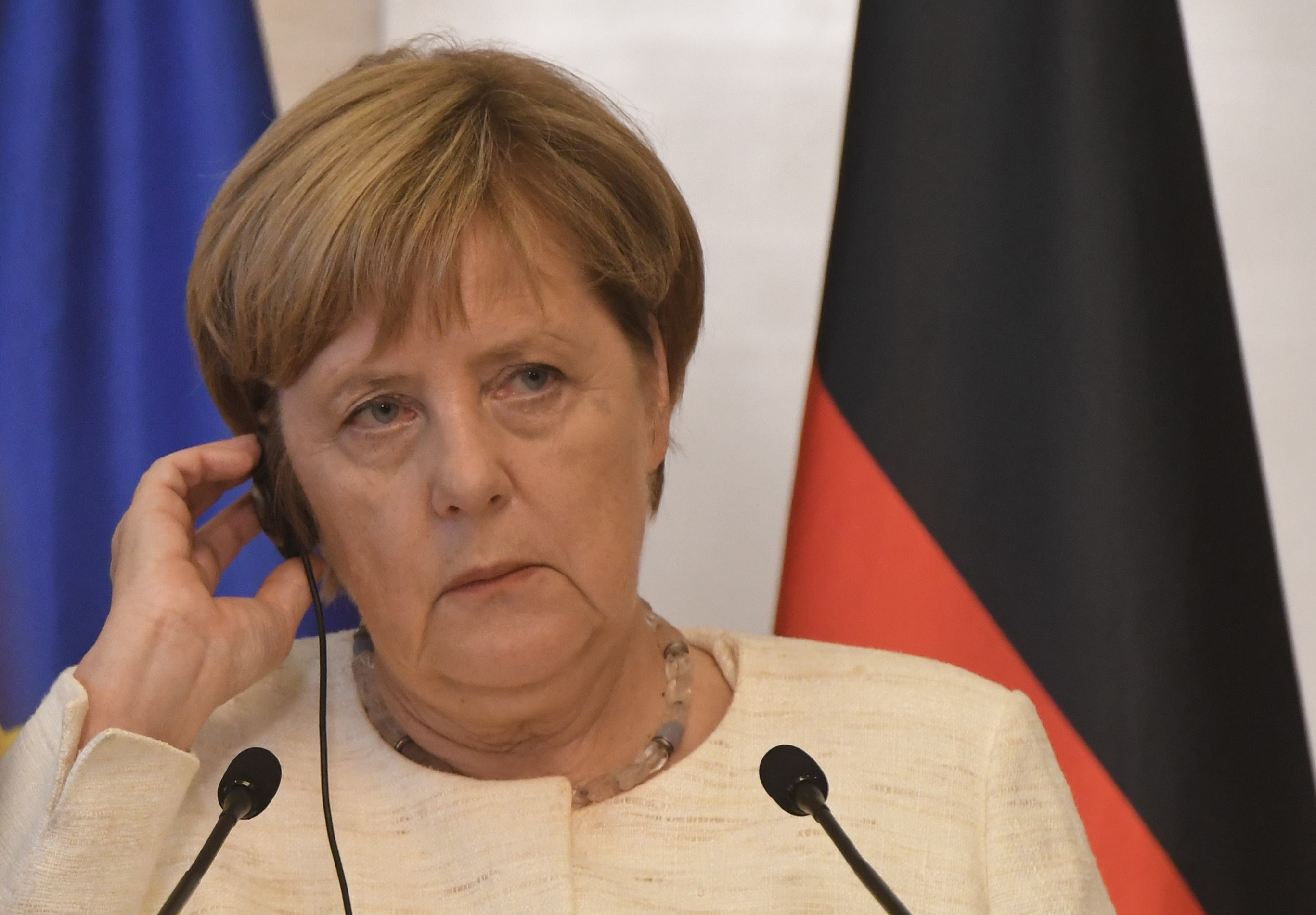 German Chancellor Angela Merkel attends a joint news conference with Georgian Prime Minister Mamuka Bakhtadze in Tbilisi, Georgia August 23, 2018