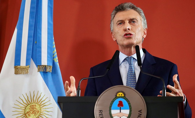 Argentina's President Mauricio Macri speaks during a ceremony at the Casa Rosada Presidential Palace in Buenos Aires, Argentina September 27, 2018