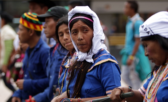 Colombian Campesinos demand better conditions in a 2014 march. Colombia is one of the region's most unequal country.