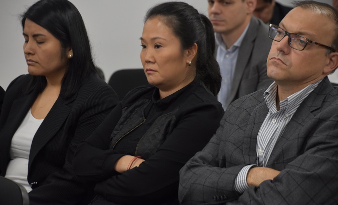 Popular Force leader Keiko Fujimori at her trial over allegations she received kickbacks from Odebrecht for her 2011 presidential run. Lima, Peru October 31, 2018