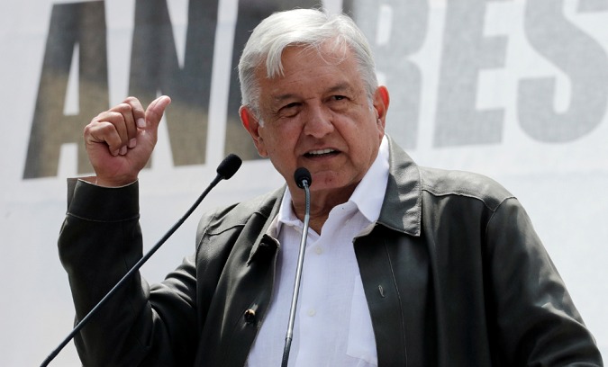 Mexico's President-elect AMLO attends a rally as part of a tour to thank supporters in Mexico City in September.