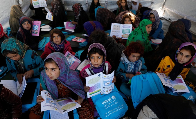 Children at a refugee camp are part of more than half a million people internally displaced in Afghanistan.