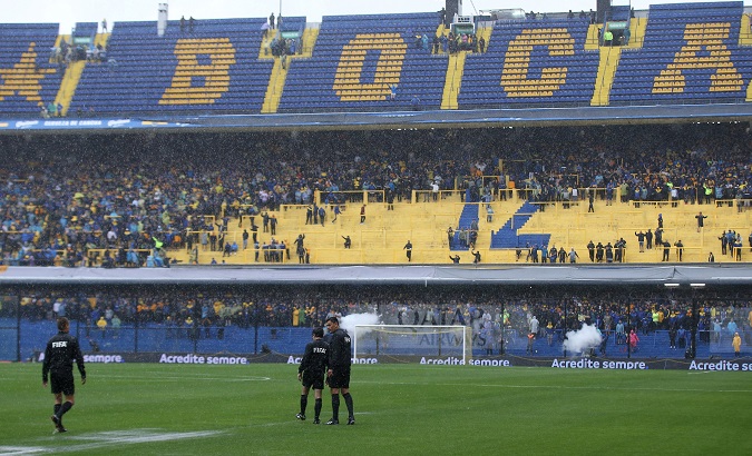 Due to heavy rain the final match of the Copa Libertadores between Boca Juniors and River Plate, had to be postponed
