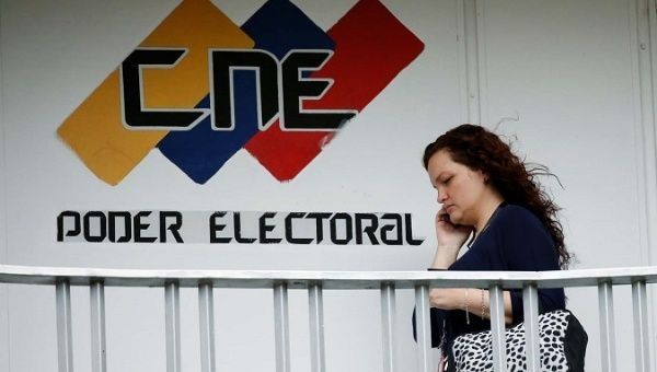 The logo of the Venezuelan election authorities CNE