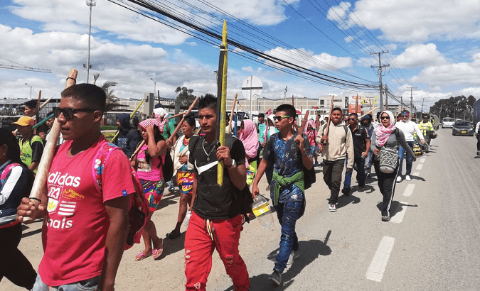 Indigenous from the Choco region began their march towards Bogota on Nov. 10.
