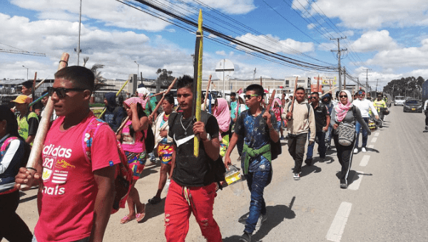 Indigenous from the Choco region began their march towards Bogota on Nov. 10.