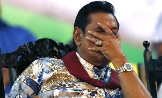 Newly appointed Prime Minister Mahinda Rajapaksa may lose position.