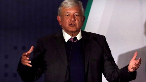 President-elect Andres Manuel Lopez Obrador talks about his security plan in Mexico City, Mexico Nov. 14, 2018.