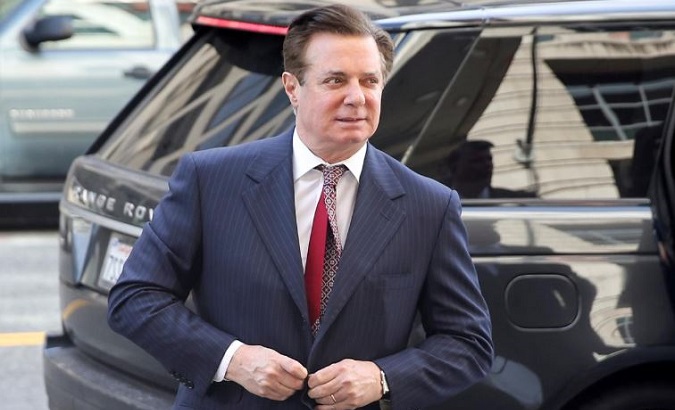 Former Trump campaign manager Paul Manafort arrives for arraignment on a third superseding indictment against him by Special Counsel Robert Mueller on charges of witness tampering.