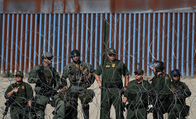 U.S. border patrol shot tear gas against Central American migrants in Mexican territory.