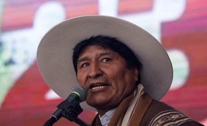 Bolivian President Evo Morales at the ceremony of World's Camelids Convention in Oruro, Bolivia, November 21, 2018.