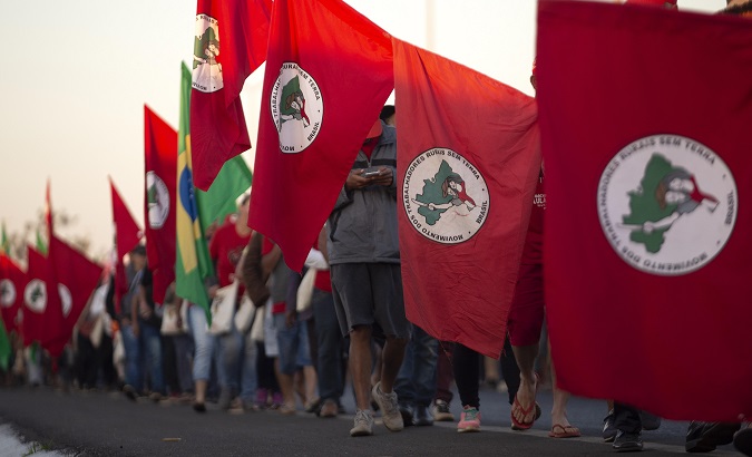 The Landless Workers' Movement marches in support of Luiz Inacio Lula da Silva before the presidential elections. August, 2018.