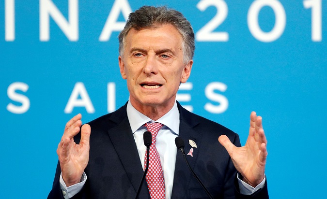 Argentina's President Mauricio Macri at a news conference at the G20 summit in Buenos Aires, Argentina Dec. 1, 2018.