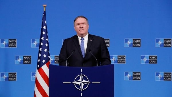 U.S. Secretary of State Mike Pompeo attends a conference at NATO headquarters in Brussels, Belgium on Dec. 4, 2018