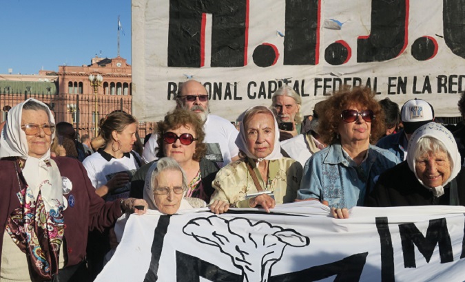 The Mothers of the Plaza de Mayo remembering their struggle in Buenos Aires, Argentina, Dec. 6, 2018.