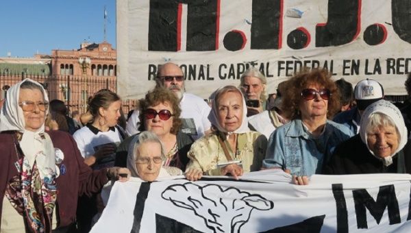 The Mothers of the Plaza de Mayo remembering their struggle in Buenos Aires, Argentina, Dec. 6, 2018.