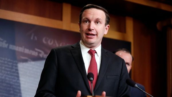 enator Chris Murphy (D-CT) speaks after the senate voted on a resolution ending U.S. military support for the war in Yemen on Capitol Hill in Washington, U.S., December 13, 2018. REUTERS/Joshua Roberts