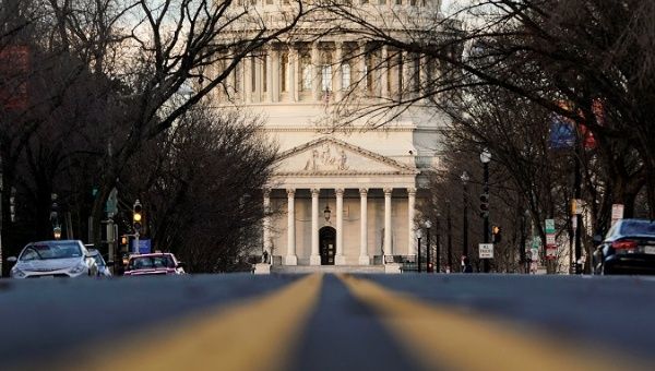 The United States capitol during it's first day of a partial government shutdown.