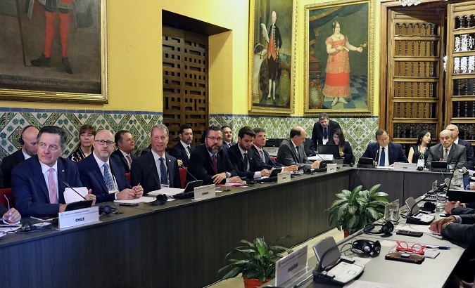 Members of the Lima Group meet with foreign ministers to discuss Venezuela.