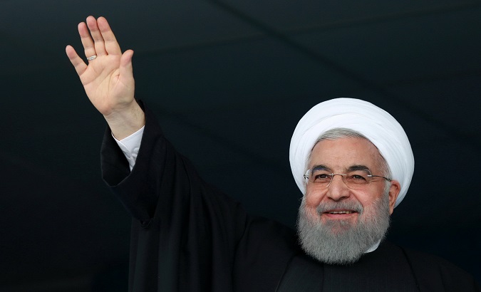 Iranian President Hassan Rouhani is seen during a public speech in the southern Hormozgan province, Iran, February 17, 2019.