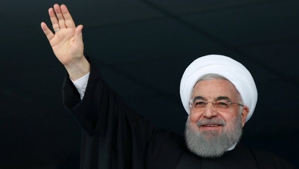 Iranian President Hassan Rouhani is seen during a public speech in the southern Hormozgan province, Iran, February 17, 2019. 