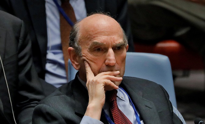 FILE PHOTO: US diplomat Elliott Abrams during a UNSC meeting for vote on a U.S. draft resolution on Venezuela, February 28, 2019. REUTERS