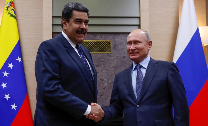 Meeting between Venezuelan President Nicolas Maduro and his Russian counterpart, Vladimir Putin.