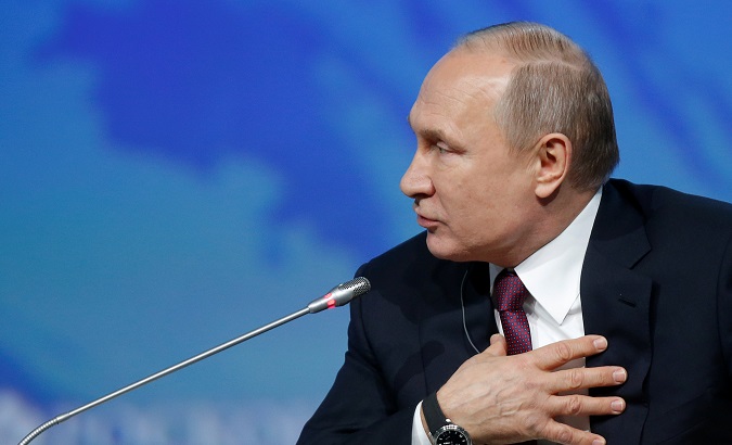 Russian President Putin attends the International Arctic Forum in Saint Petersburg.