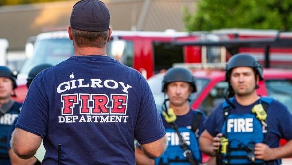Emergency personnel work at the scene of a mass shooting during the Gilroy Garlic Festival in Gilroy, California, U.S. July 28, 2019.