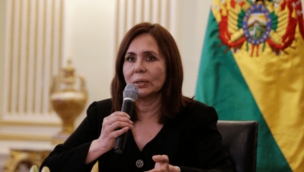 Bolivia's Foreign Minister Karen Longaric speaks during a news conference in La Paz, Bolivia December 27, 2019.