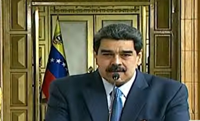 Venezuela's President Nicolas Maduro at the ALBA-TCP virtual conference, June 10, 2020.