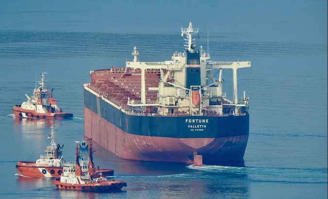 The Fortune, an Iranian-flagged vessel, reached Venezuela' shores carrying approximately 45.5 million gallons of gasoline and related products, May 23, 2020.