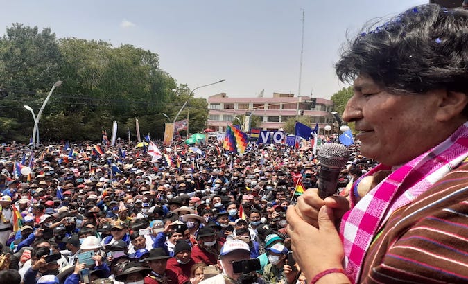 Evo Morales gives his first statements in Bolivia upon his return to his Homeland,