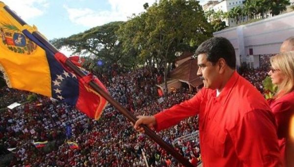 Venezuela's President Nicolas Maduro during a rally to support the Bolivarian revolution. 