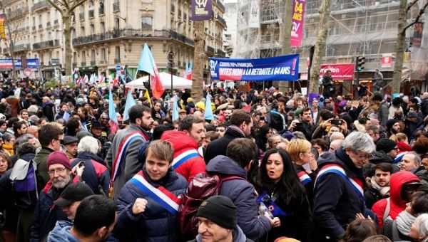 Demonstration against the pension reform plan, Paris, France, March 7, 2023.