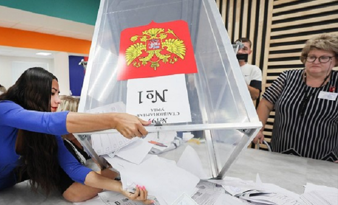 Counting of votes in Russian regions, Sept. 10, 2023.