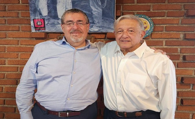 AMLO met with Guatemalan President-elect Bernardo Arevalo on September 30 in Texcoco. Oct. 4, 2023.