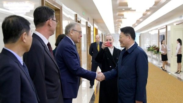 North Korean Minister Yun Jong-Ho (R) in Moscow, Russia, March 27, 2024.  
