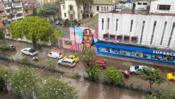 Flooded street in La Gasca, April 2, 2024