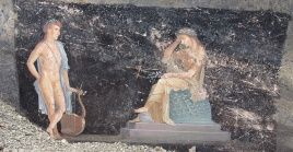One of the frescoes discovered at Pompeii.